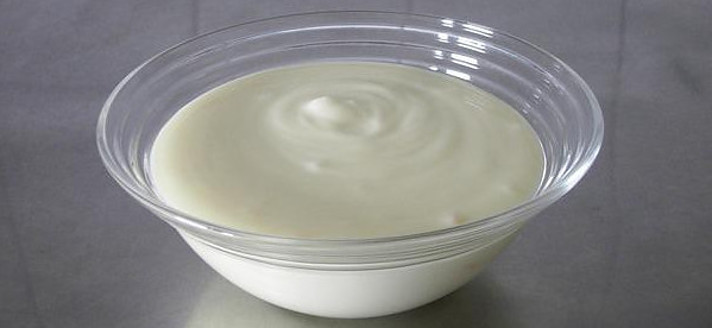 a bowl of plain yoghurt